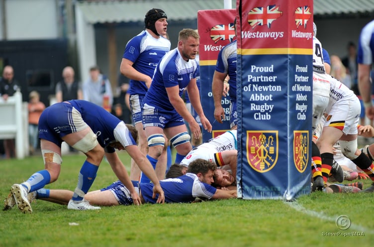 Action from Newton Abbot’s Devon Intermediate Cup final victory over Kingsbridge on Saturday.