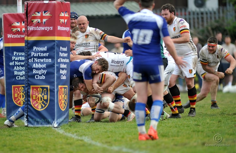 Action from Newton Abbot’s Devon Intermediate Cup final victory over Kingsbridge on Saturday.