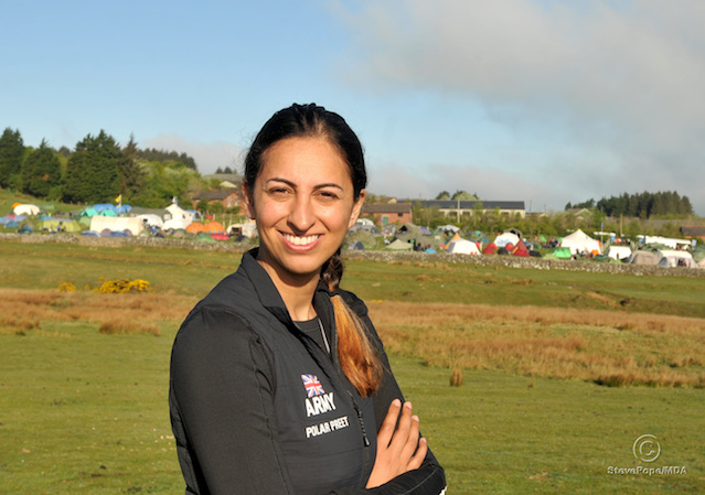 Okehampton Camp, Dartmoor. Start of the 2022 Ten Tors event, Captain Preet Chandi who officially started this year’s event