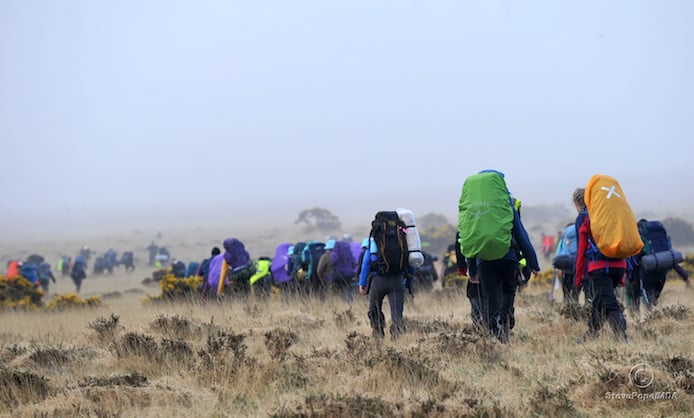 Okehampton Camp, Dartmoor. Start of the 2022 Ten Tors event. Youngsters head off across the moor on the 35, 45 and 55 mile routes