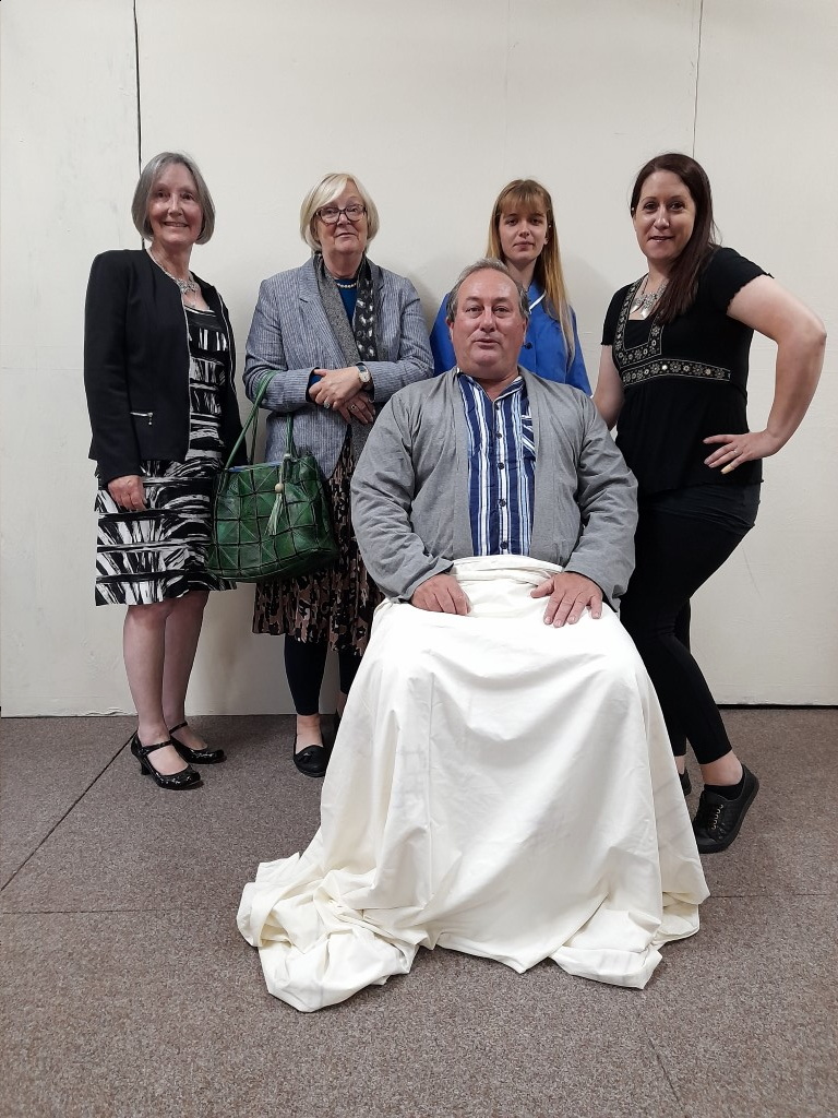 The Worst Day of My Life cast: Left to right: Eila Grange, Claire Allen, Freya Bolton, Jennifer Tabb, Tim Waine (seated)