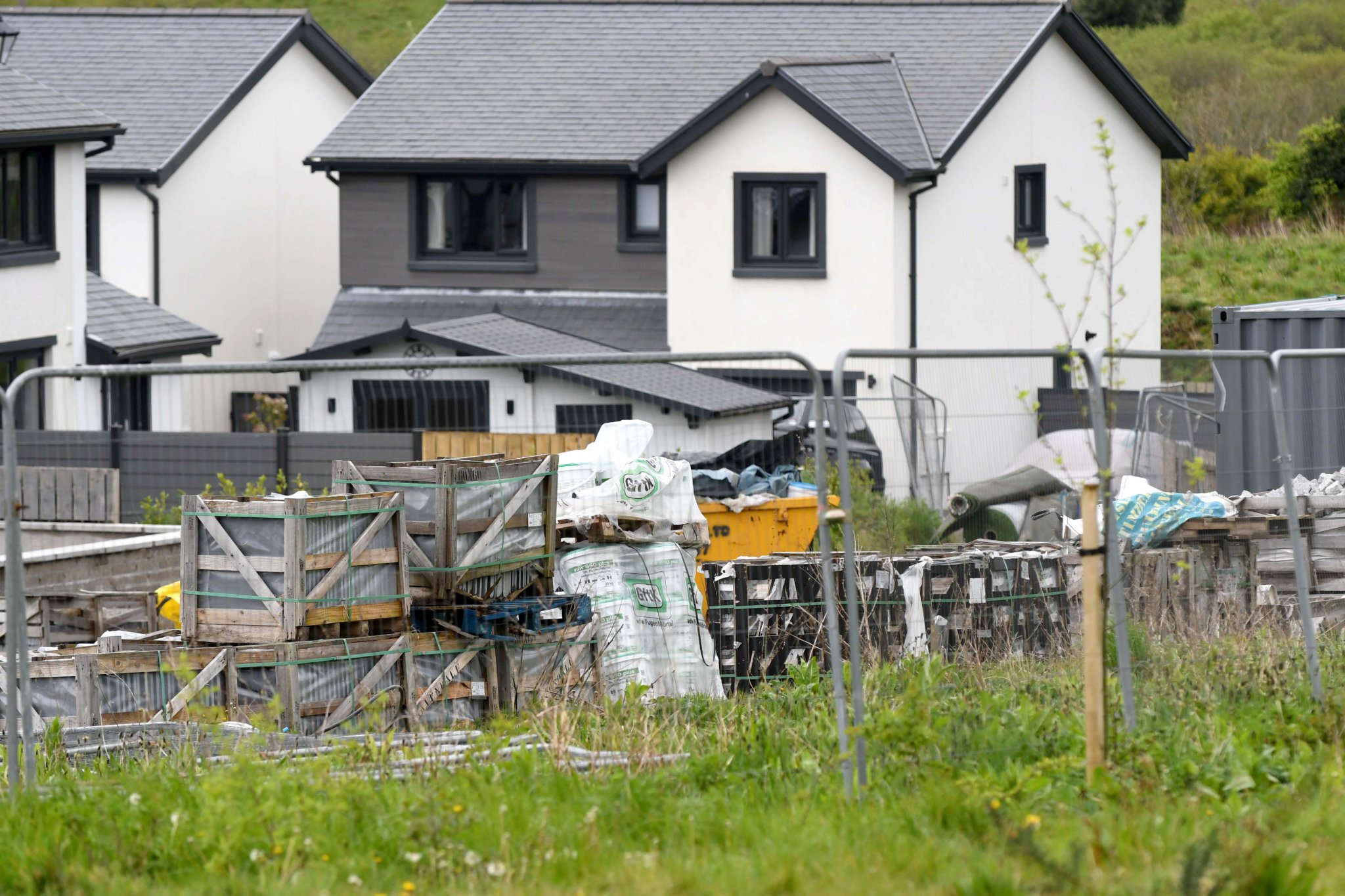 Building materials left at the Crosby Meadow estate -