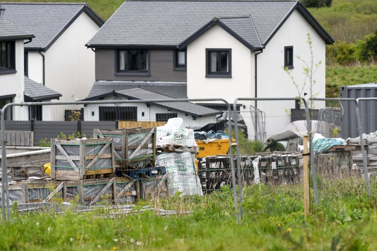 Building materials left at the Crosby Meadow estate -