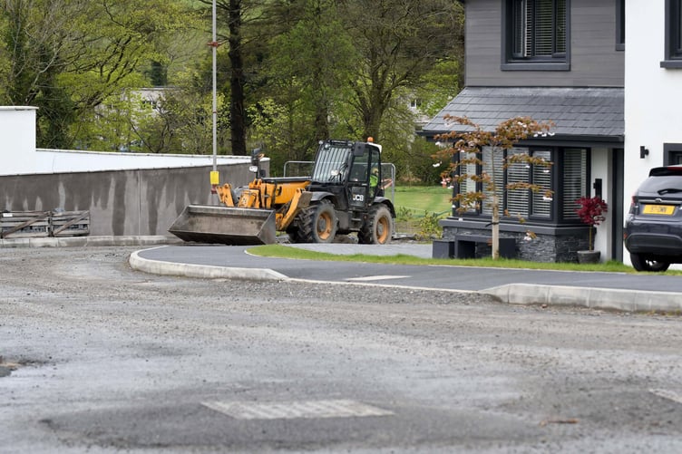 Building materials left at the Crosby Meadow estate -