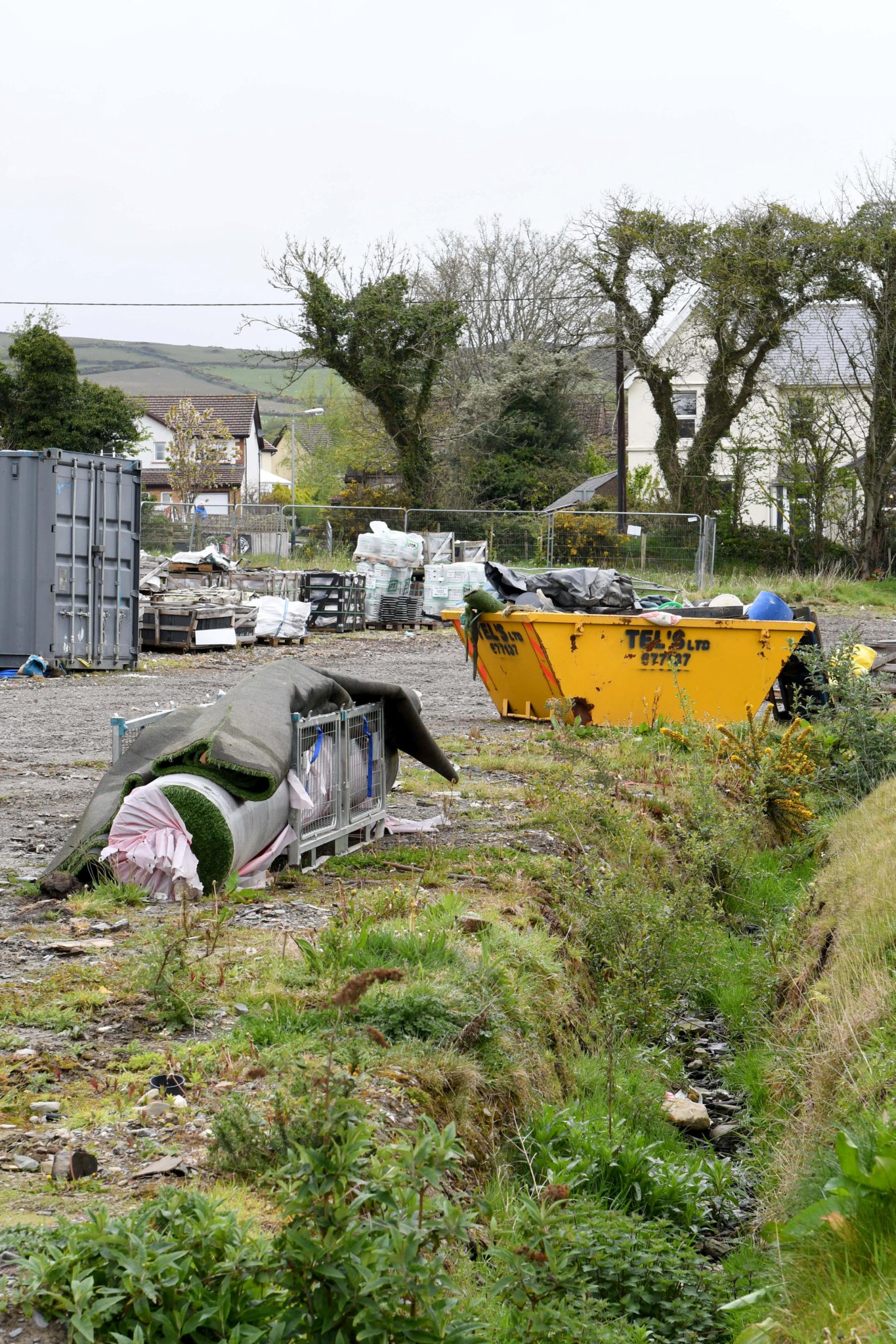 Building materials left at the Crosby Meadow estate -