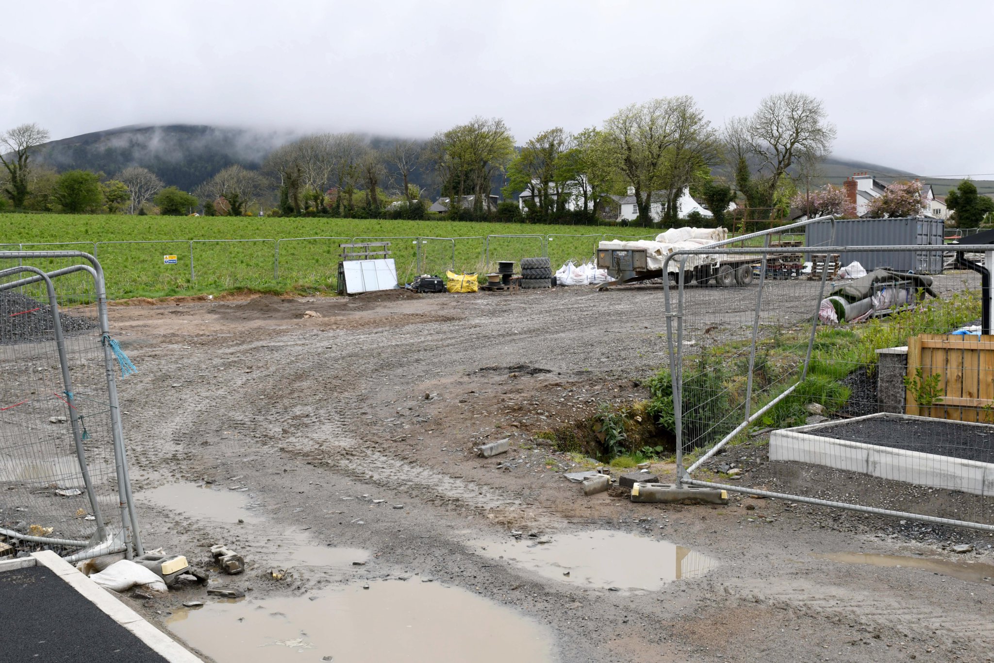 Building materials left at the Crosby Meadow estate -