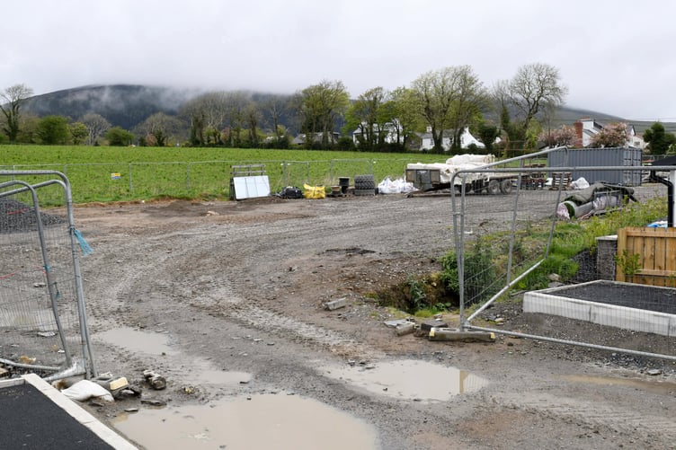 Building materials left at the Crosby Meadow estate -