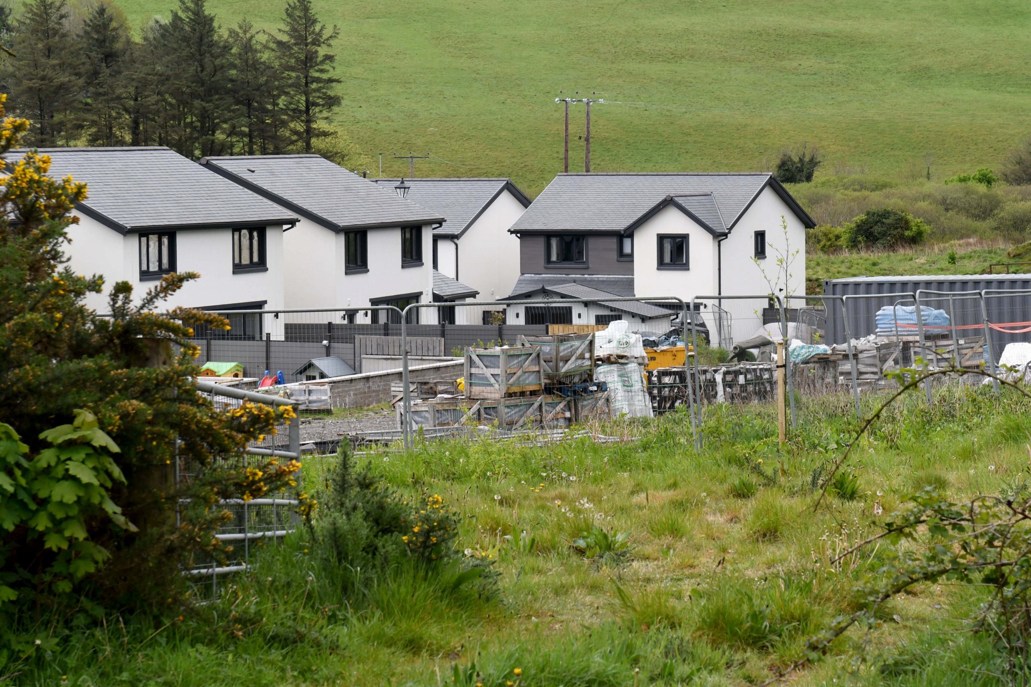 Building materials left at the Crosby Meadow estate -