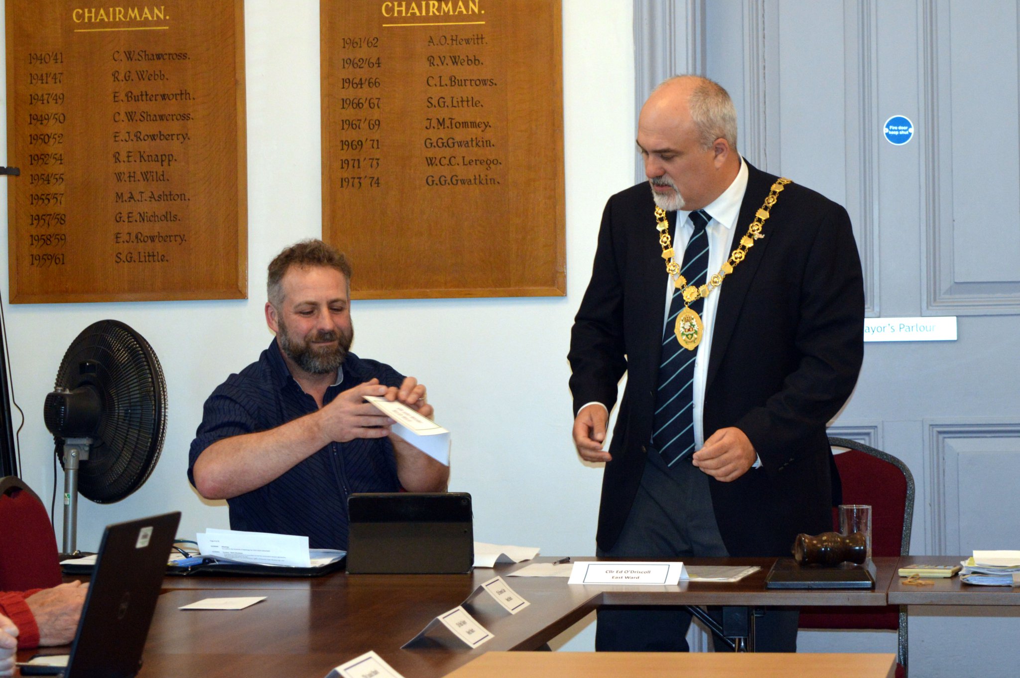 New mayor Cllr Ed O’Driscoll with his consort Lynn.