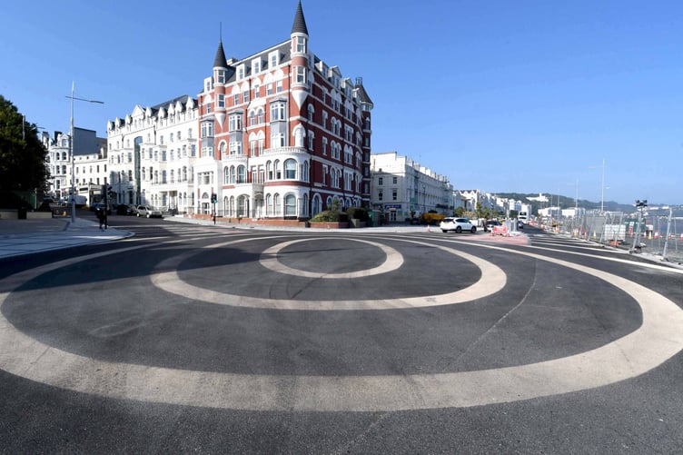 The ‘roundel’ at the junction of Broadway and Douglas Promenades -