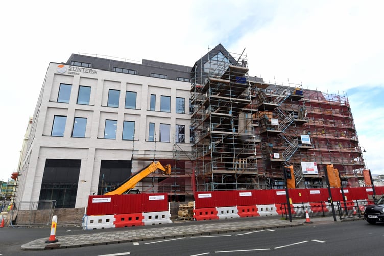 Renovation work is comcluding at the Peveril Building opposite the Sea Terminal in Douglas -