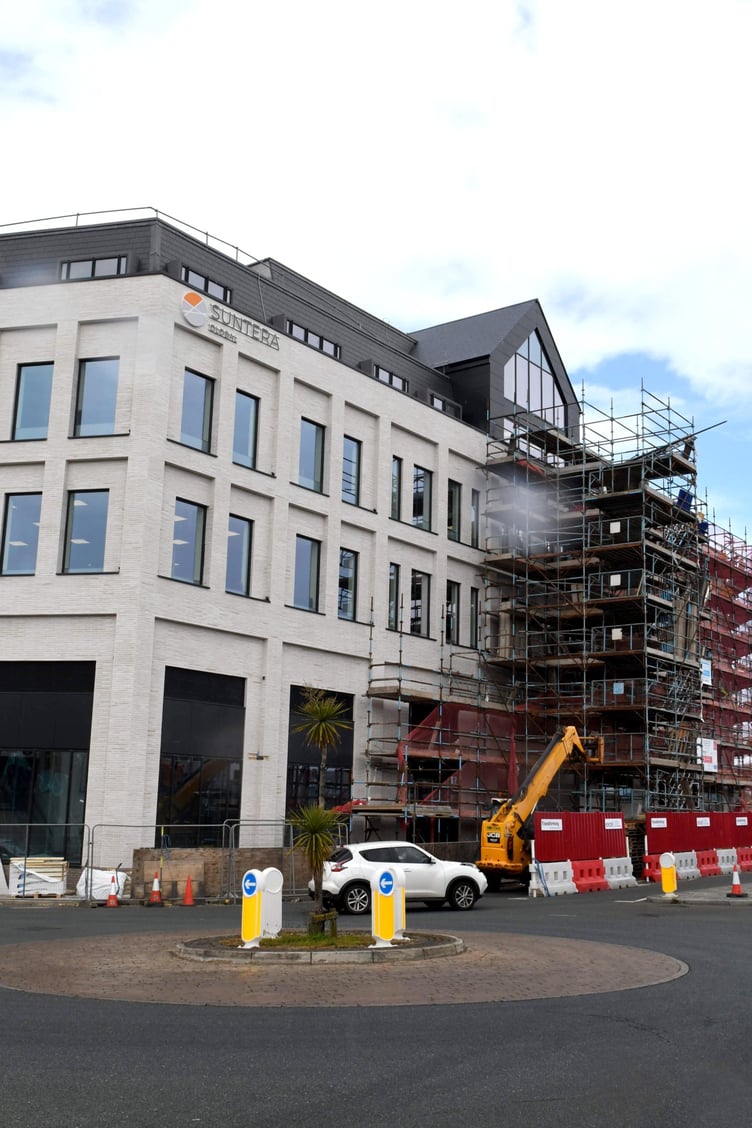 Renovation work is comcluding at the Peveril Building opposite the Sea Terminal in Douglas -