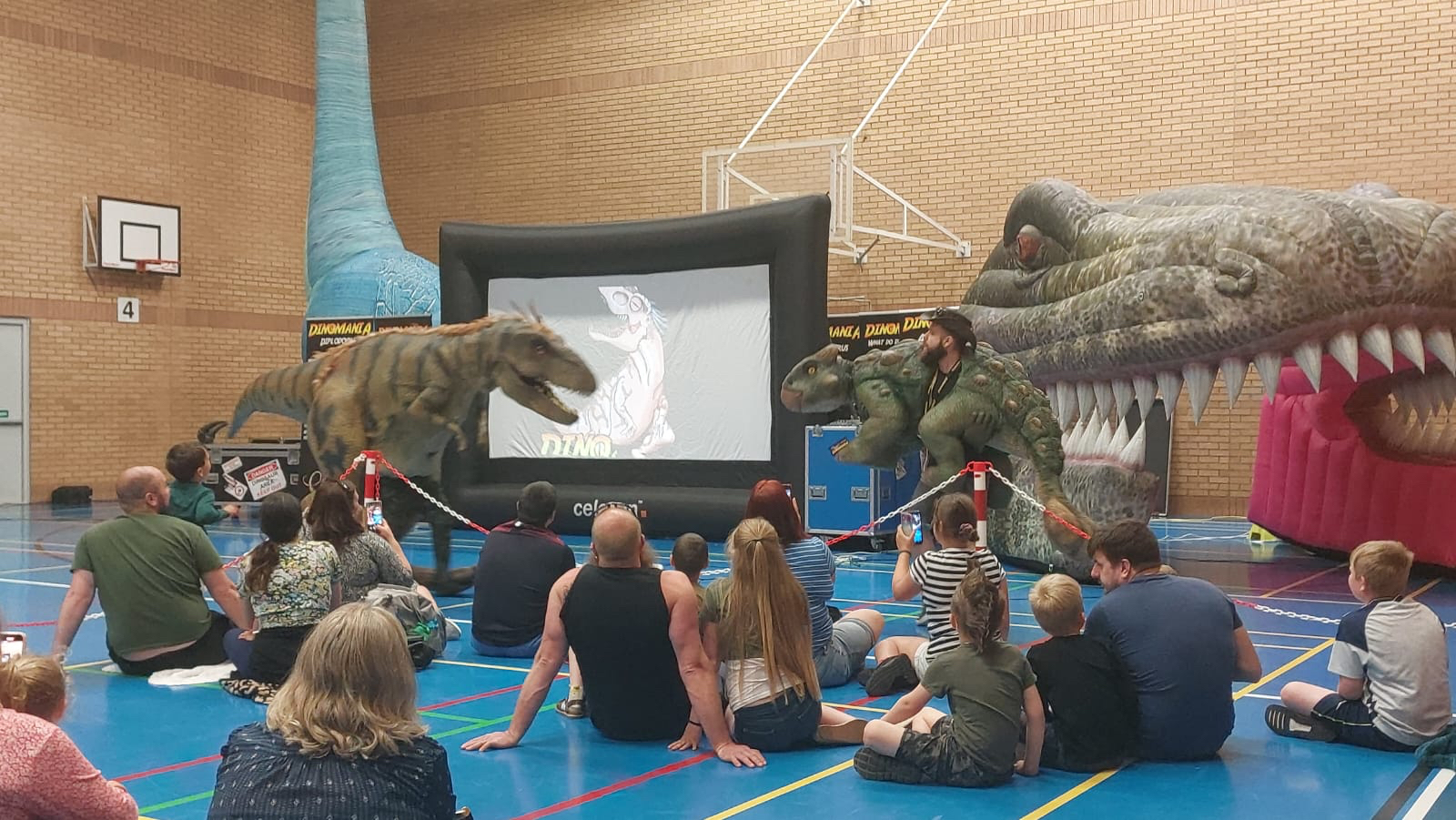 A battle between Ronnie the T-Rex and Archie the Ankylosaurus