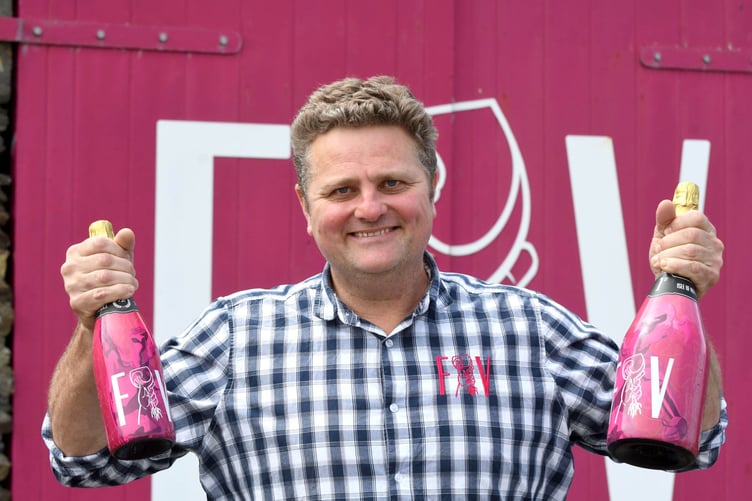 Port Erin-based winery Foraging Vintners are supplying the sparkling wine to be used on the podium at the upcoming TT Races - pictured is co-owner Ian Swindells