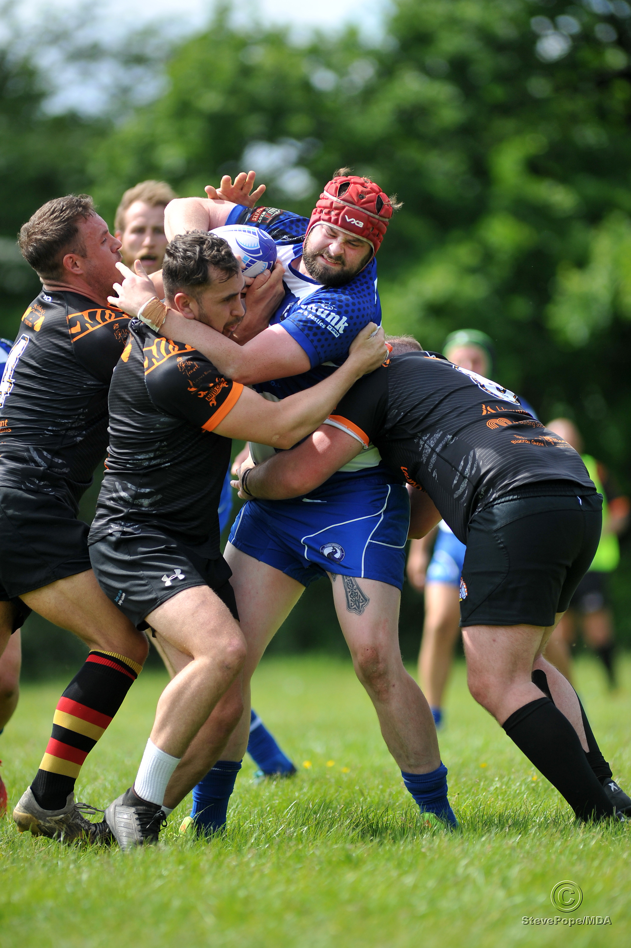 Action from the season-opening clash between Devon Sharks and Torfaen Tigers on Saturday.