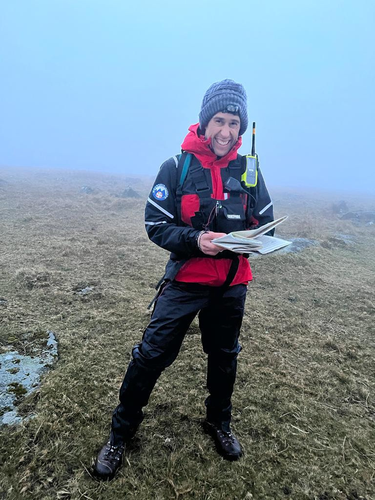 LEFT AND RIGHT: David Hutchins aims to run 100 miles and ascend at least 100 Dartmoor tors, continuously, self-navigating without GPS, using a map and compass only.
