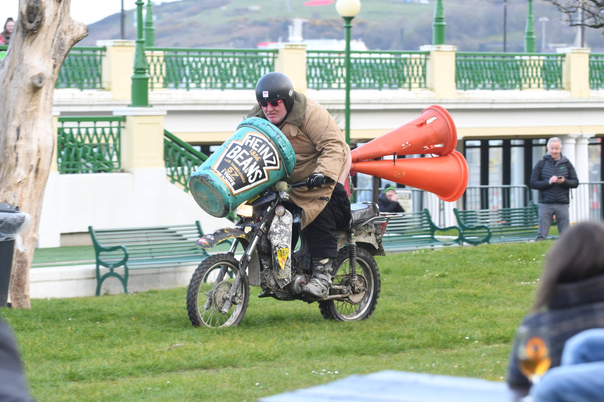 The Purple Helmets display team officially open the 2019 Isle of Man Beer and Cider Festival at the Villa Marina -