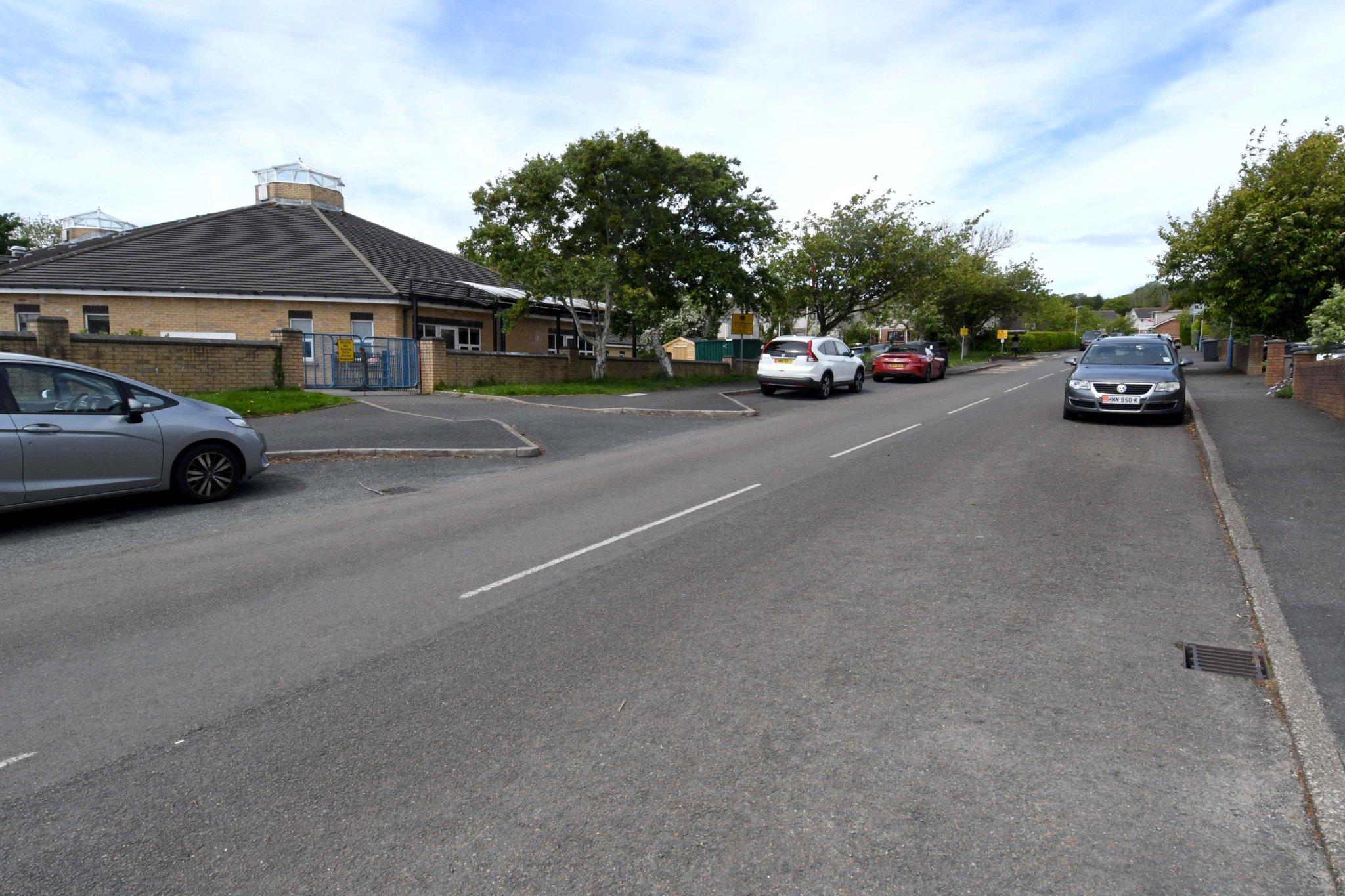 The road outside Meadow Campus, home of Scoill Vallajeelt and St Thomas’s primary schools