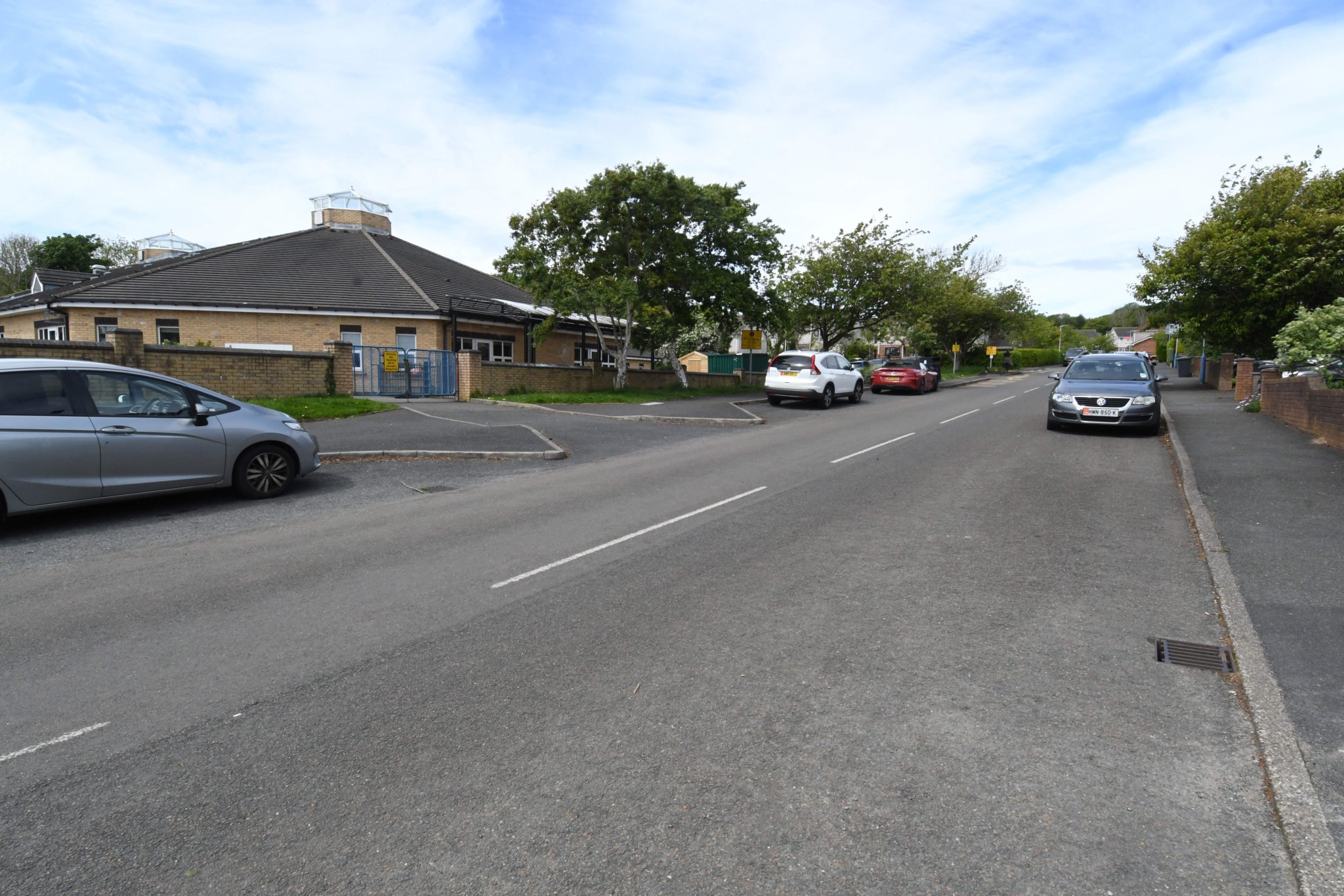 The road outside Meadow Campus, home of Scoill Vallajeelt and St Thomas’s primary schools