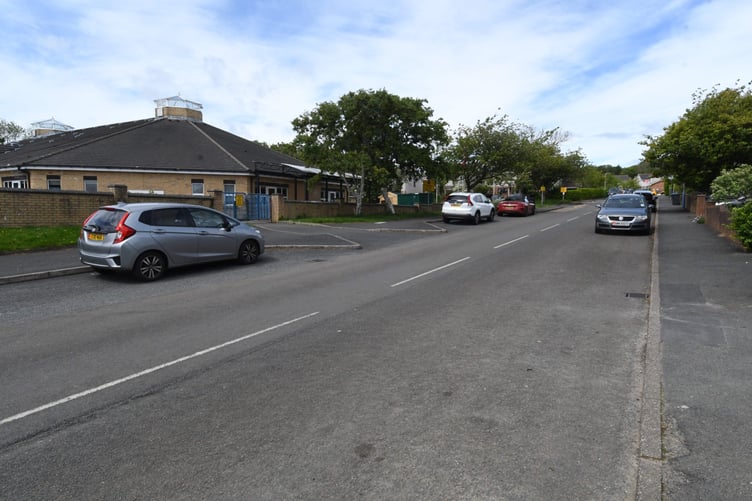 The road outside Meadow Campus, home of Scoill Vallajeelt and St Thomas’s primary schools