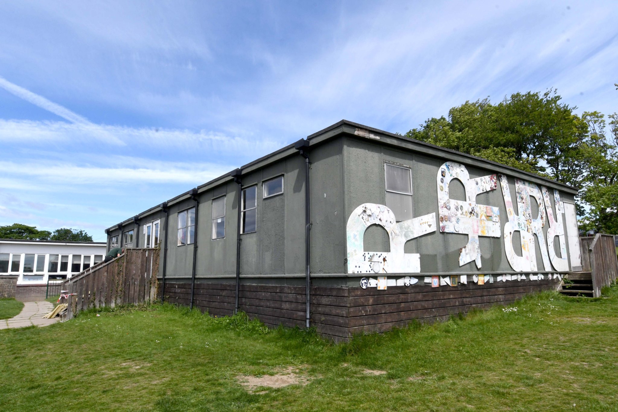 A mobile classroom at Willaston school -