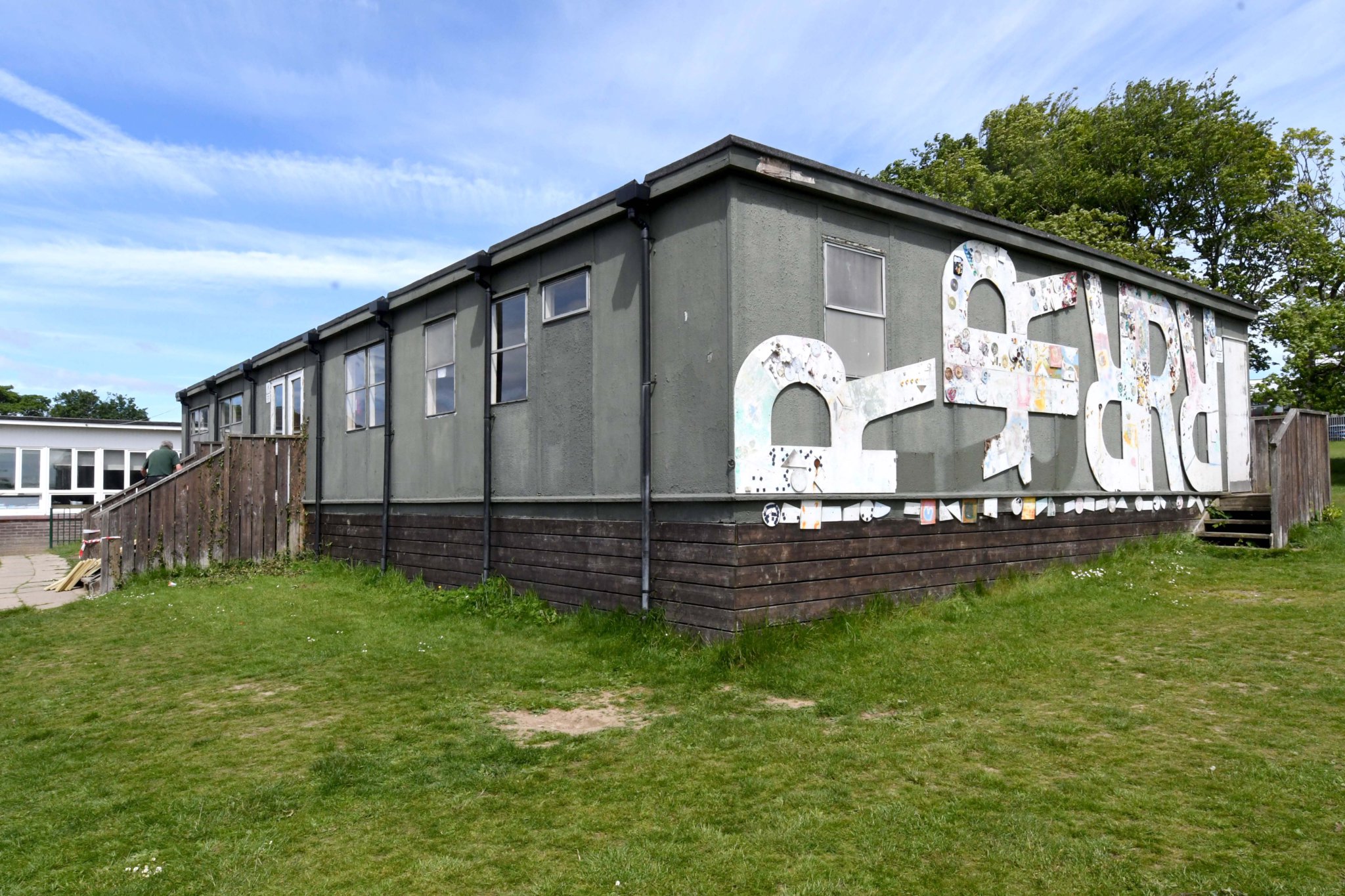 A mobile classroom at Willaston school -