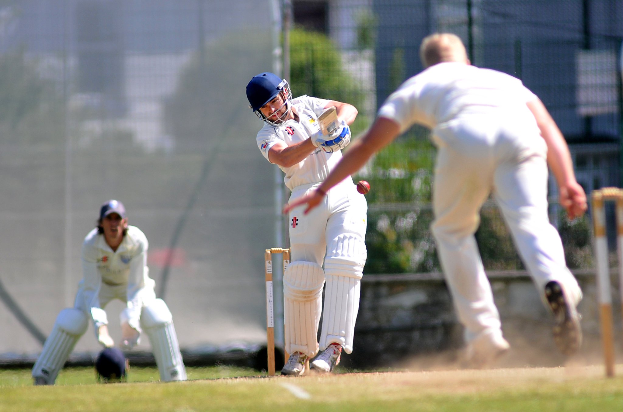 Photo: Steve Pope MDA280522D_SP008
Cricket. Tolchards Devon Cricket League C Division (West). South Devon 1st XI versus Yelverton Bohemians 1st XI. Yelverton's Robert Grove (NOT CONFIRMED)