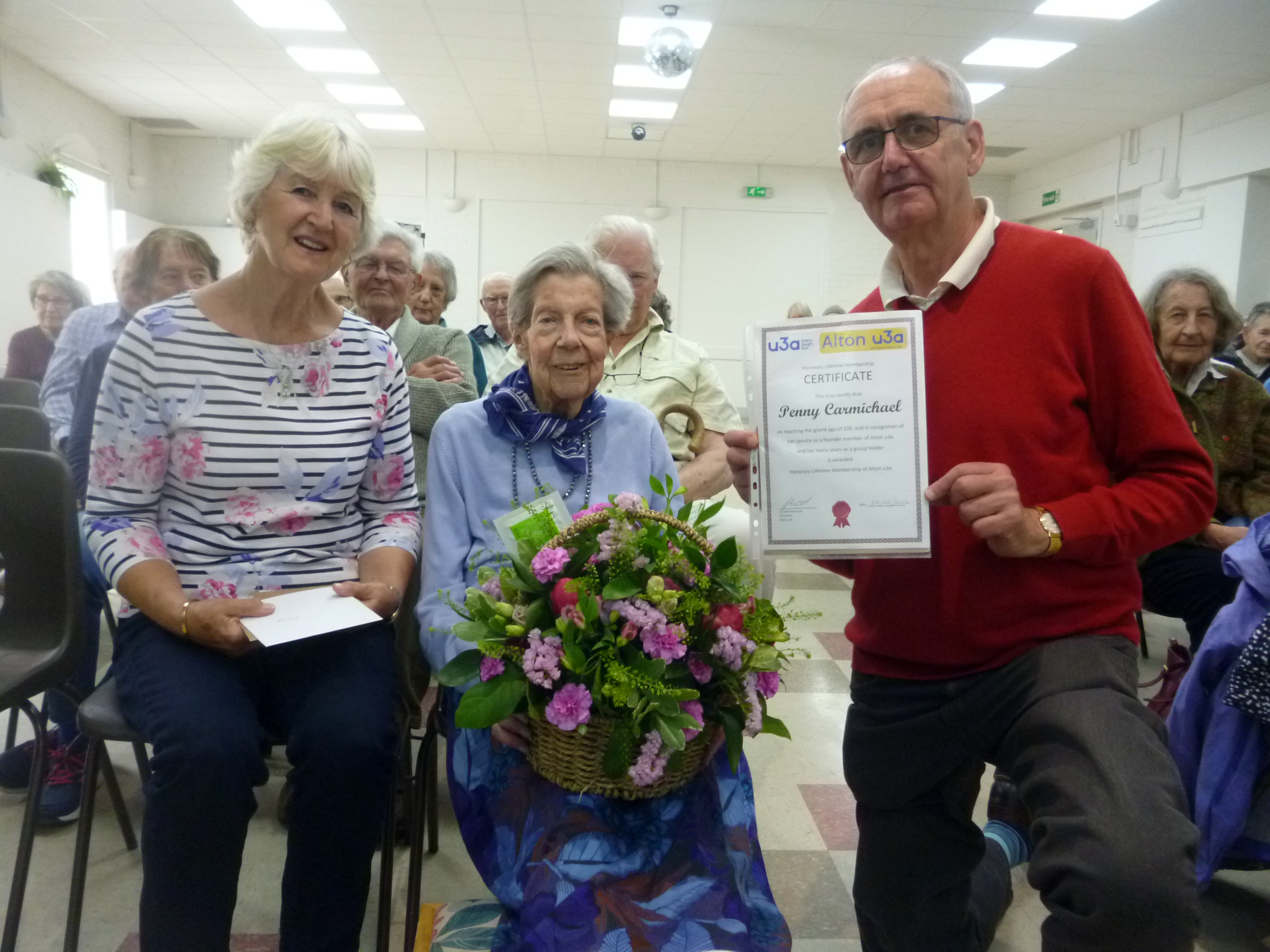 Madeleine Dowding of Alton U3A, Penny Carmichael and Alton U3A chairman Jim Bartholomew