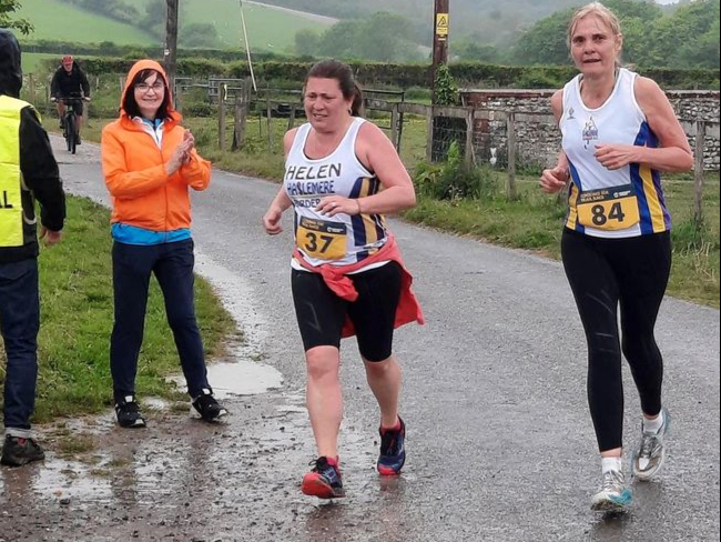 Helen Crainey and Lorraine Herring near the end of the Cocking 10k