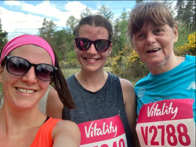 The London Vitality 10k virtual runners Gemma Reeder, Hesta Gilham and Janet Govan