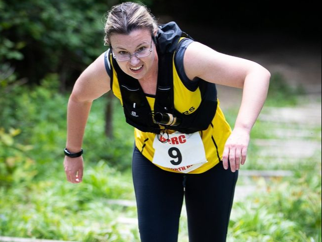 Kathryn Powell contending with the rain at the Netley 10k. Picture by Jenny French