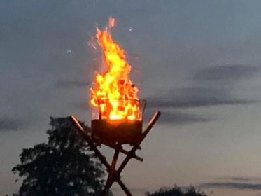 Crondall lit a beacon for the Queen’s Jubilee, followed by fireworks and a a Wellies & Tiaras Ball
