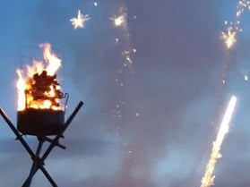 Crondall lit a beacon for the Queen’s Jubilee, followed by fireworks and a a Wellies & Tiaras Ball