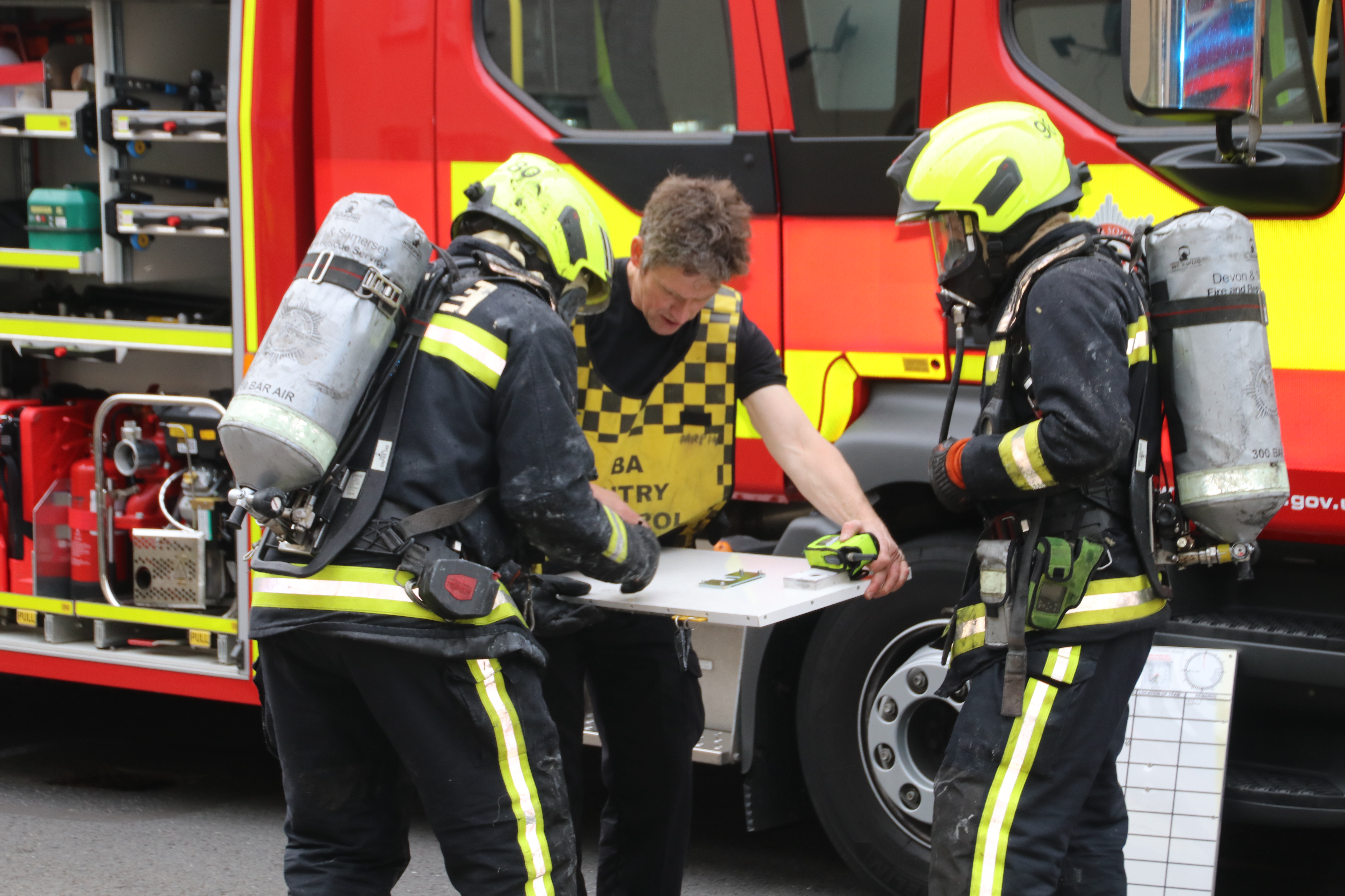 Images from the fire in East Street, Crediton.
