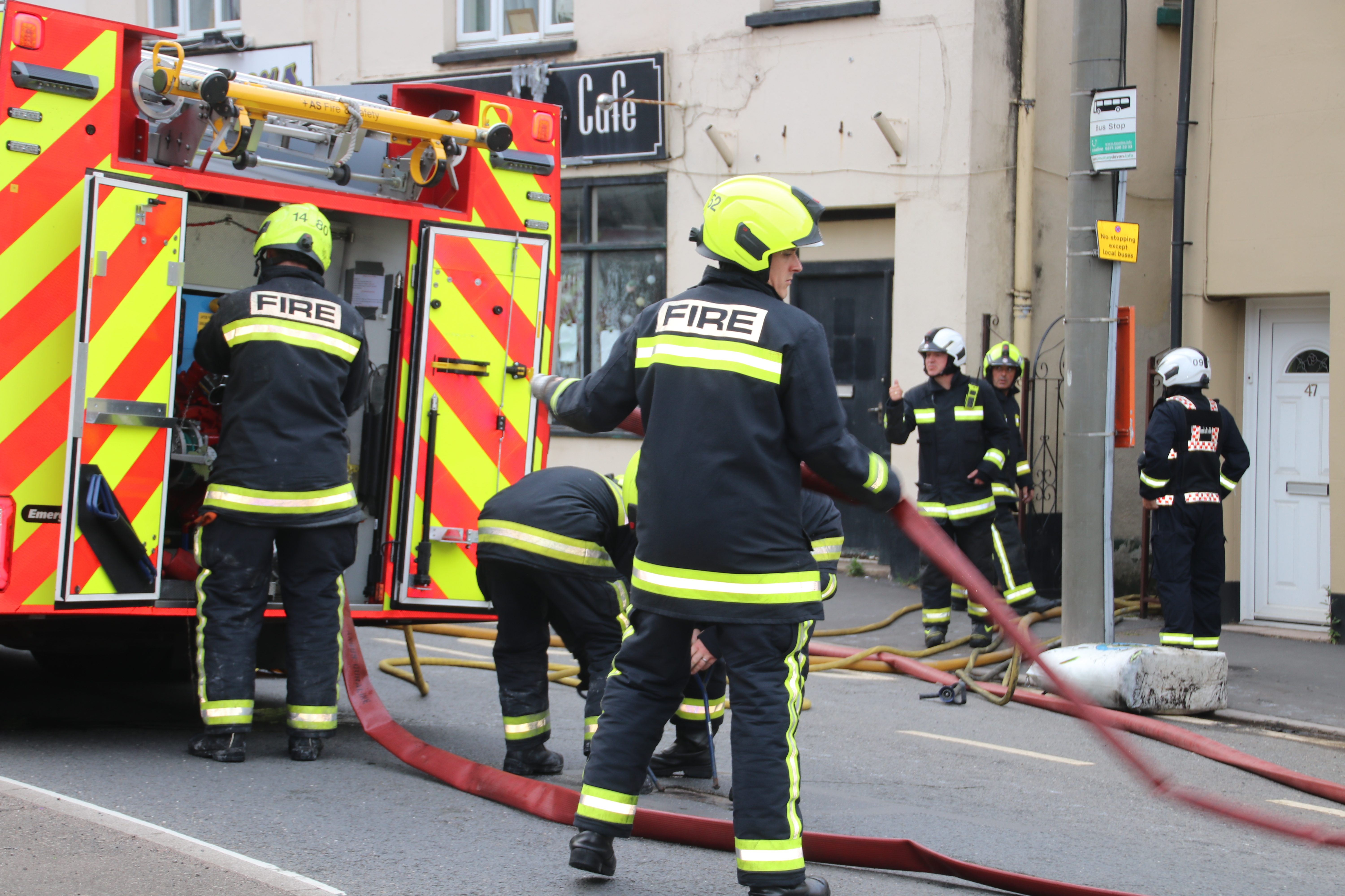 Images from the fire in East Street, Crediton.