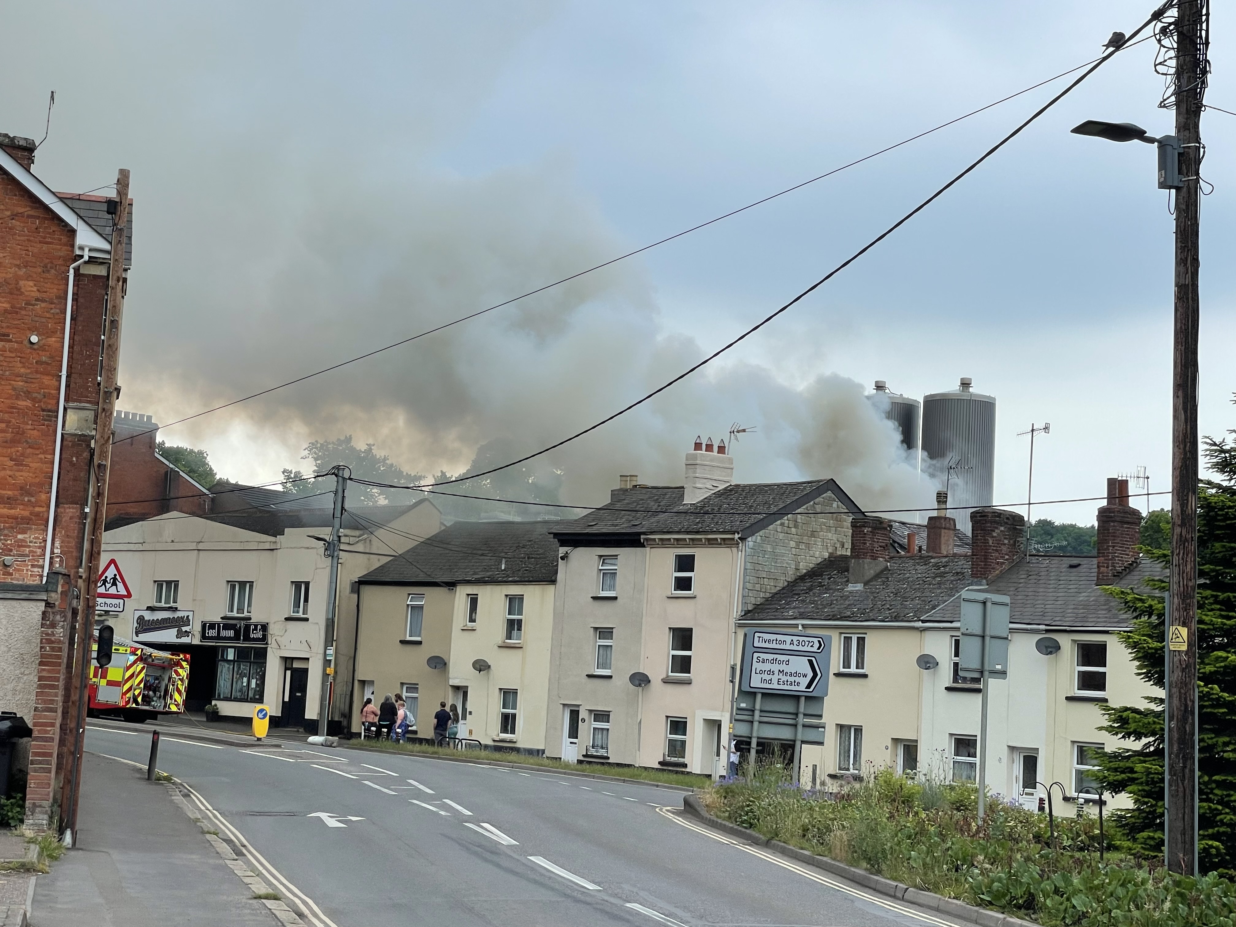 Images from the fire in East Street, Crediton.