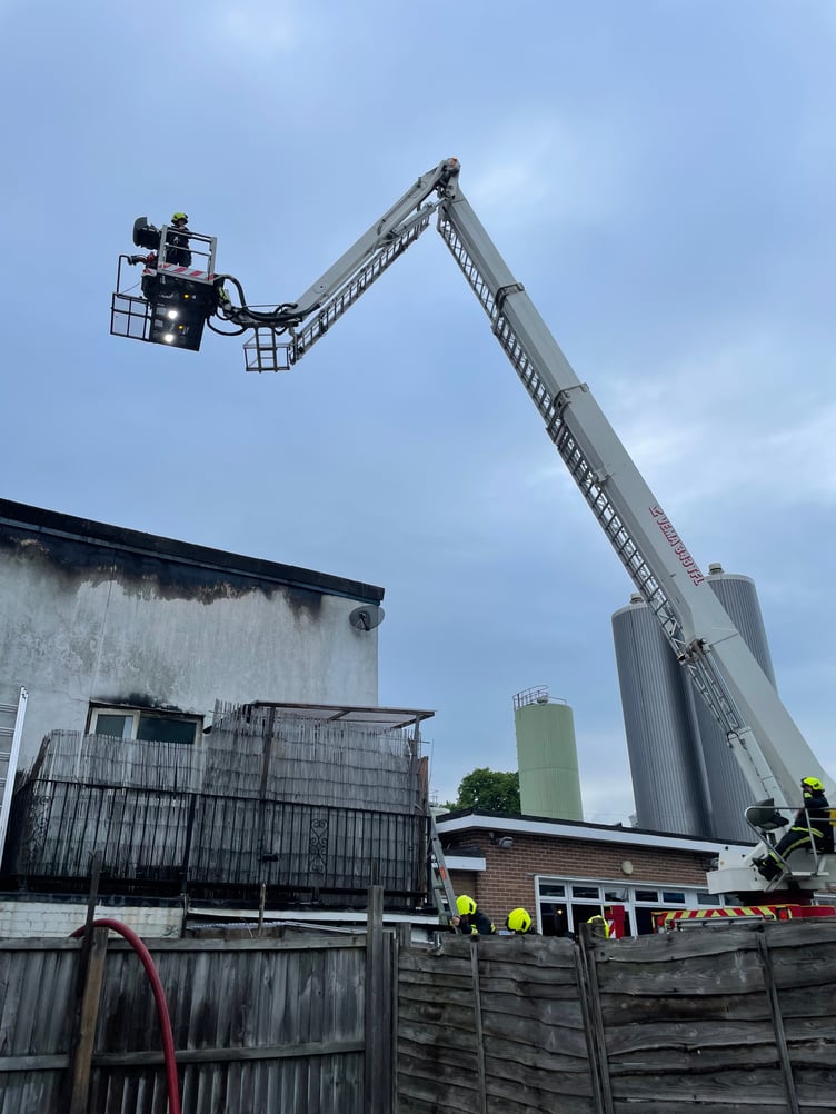 Images from the fire in East Street, Crediton.