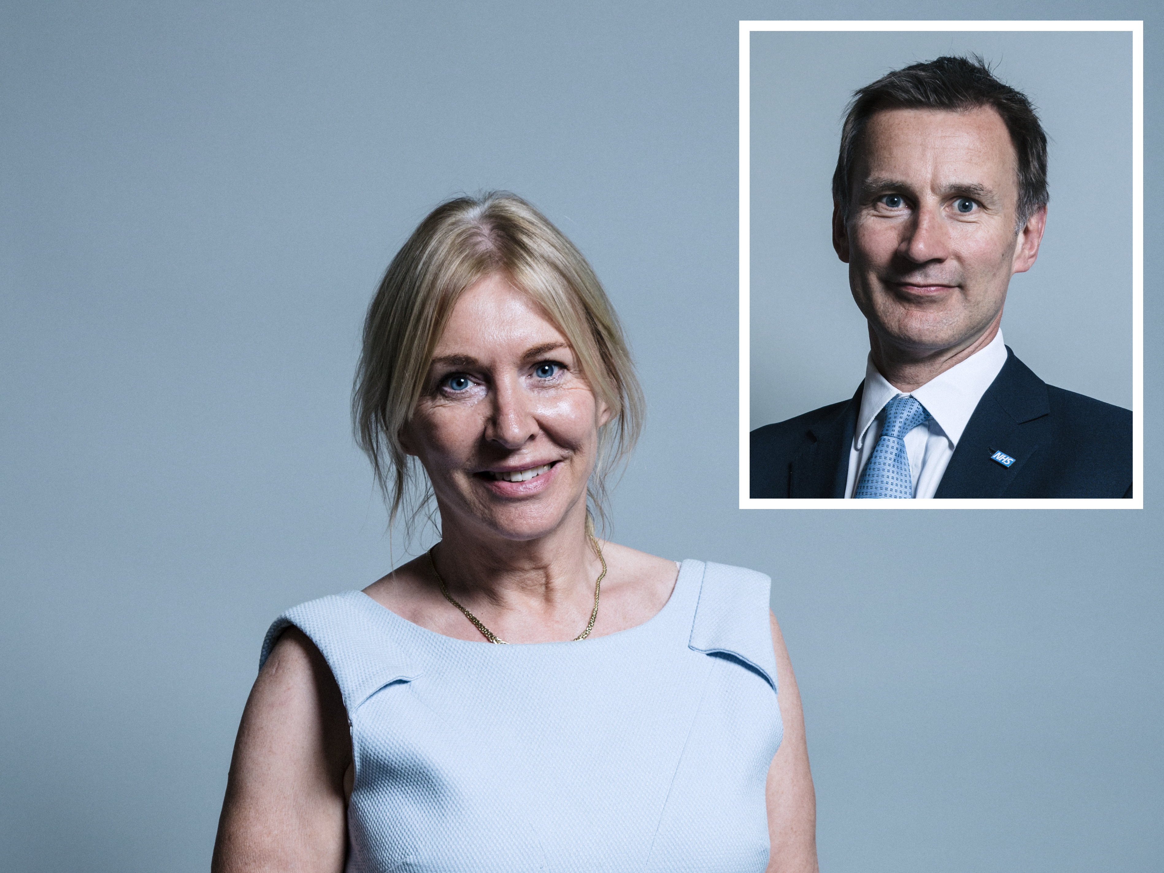 <p>Warring Tories: Nadine Dorries and (inset) Jeremy Hunt</p>