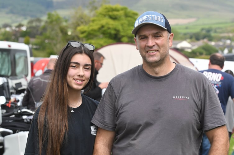 TT visitors’ opinions on the Isle of Man and the TT - Tiana McLoughlin with her father Paul McLoughlin (Warrington, UK)