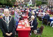 A very big crowd for a big Jubilee lunch at Farnham’s Gostrey Meadow