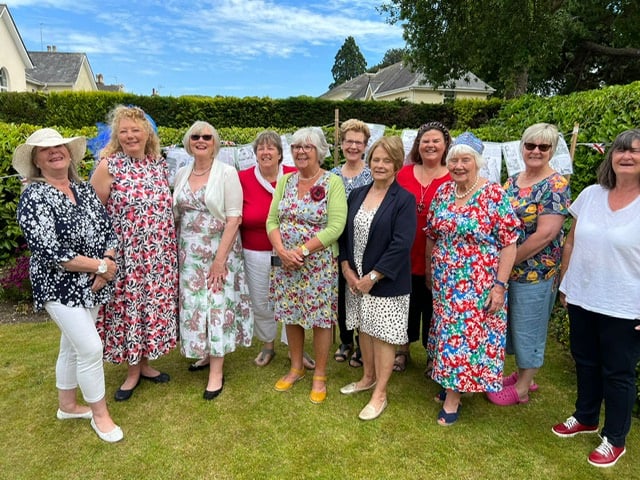 Ladies dressed for the occasion at the Newton Abbot WI 1950s style garden party for the Platinum Jubilee. Picture: Karen Jenks