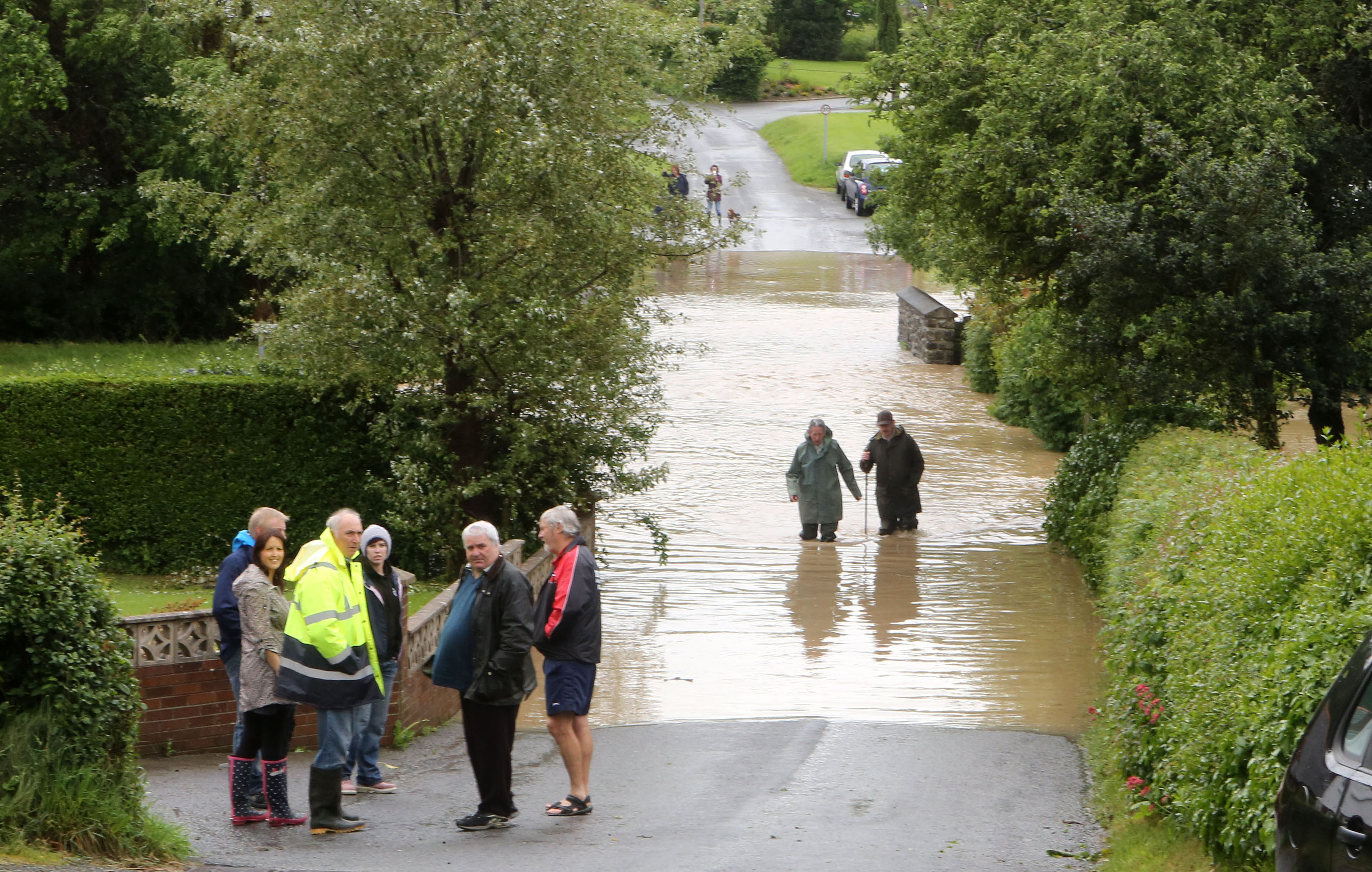 Flood water in Penrhyncoch