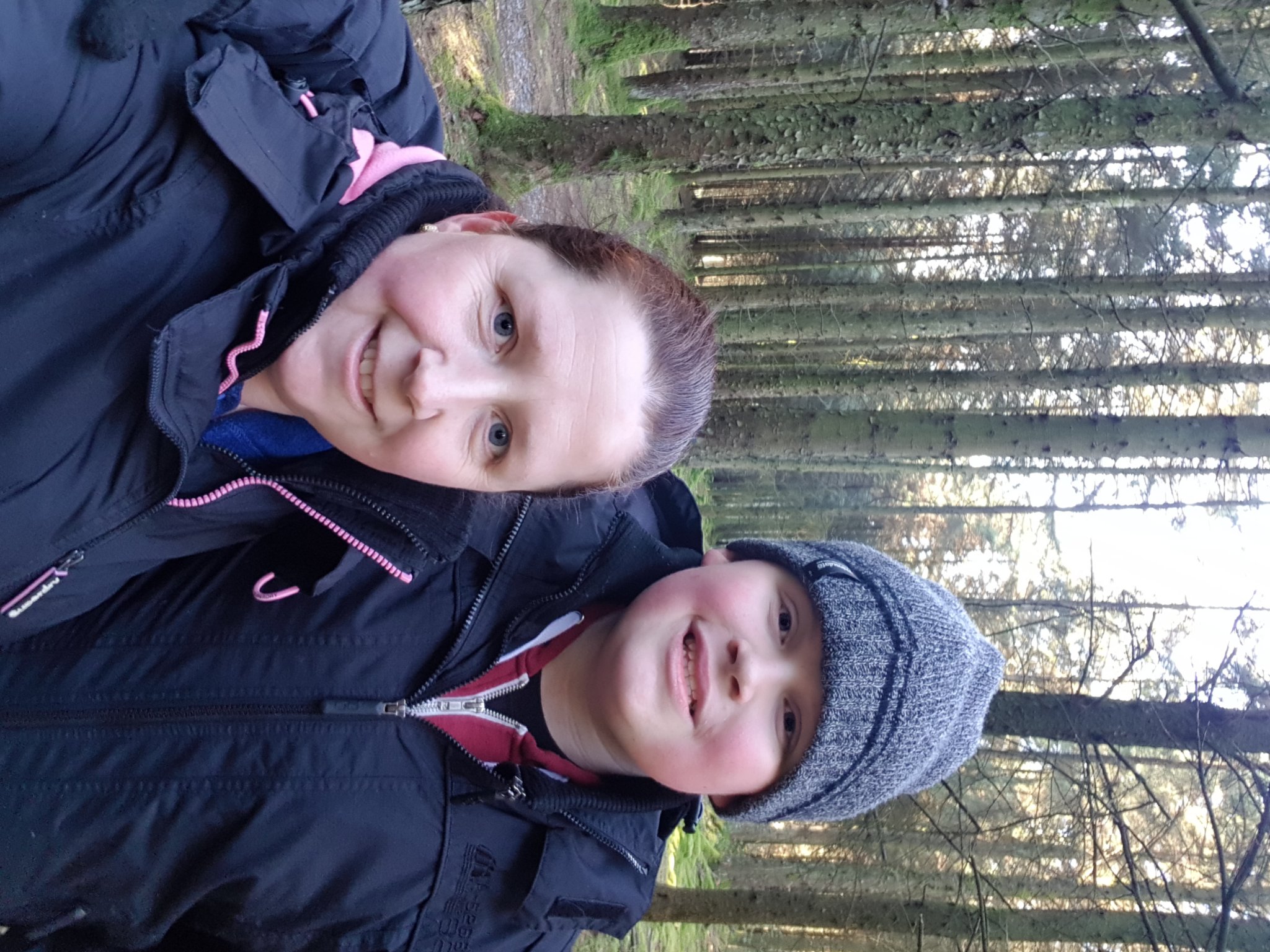 Carer Susanne Unsworth and son Thomas
