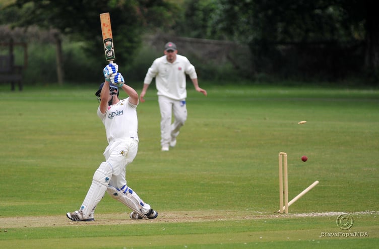 Action from the clash between Abbotskerswell and Exmouth in the Devon Cricket League A Division on Saturday.