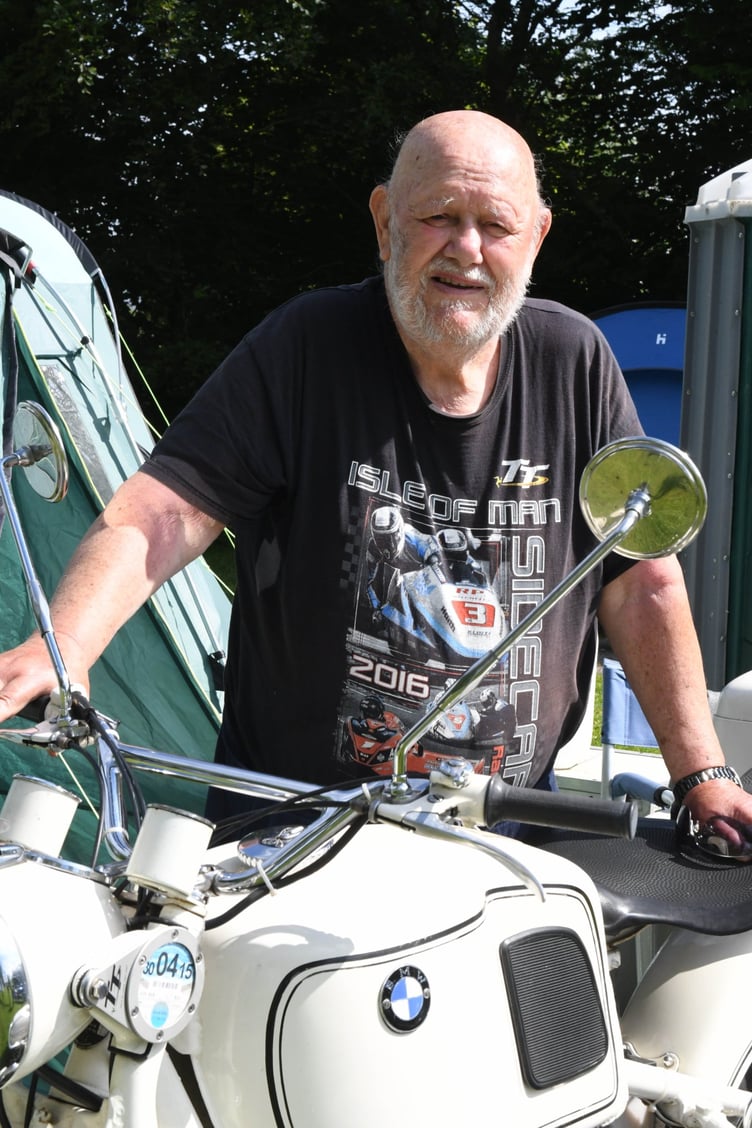 85-year-old TT visitor Graeme Crate has visited the island 41 times riding the same motorcycle (a BMW R69 sidecar STEIB 501, built in 1961)