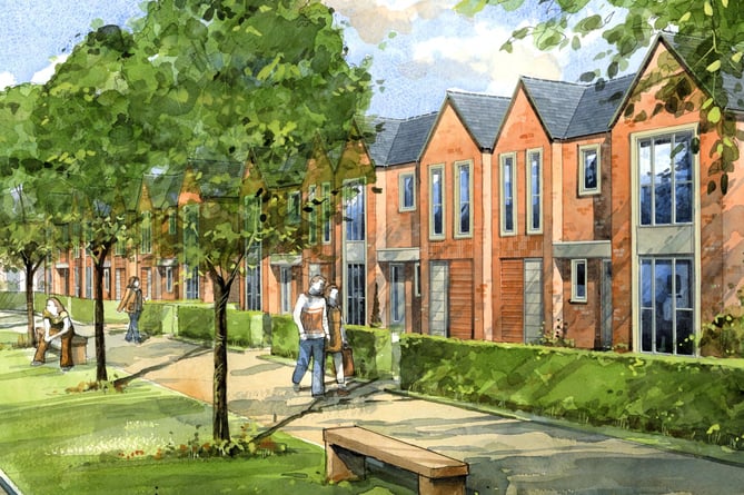 Artists impression of the new development at Grove Farm in Dogmersfield