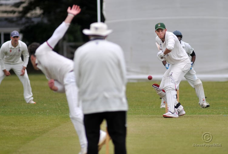 Action from the Devon Cricket League B Division clash between Bovey Tracey second XI and Clyst St George on Saturday.