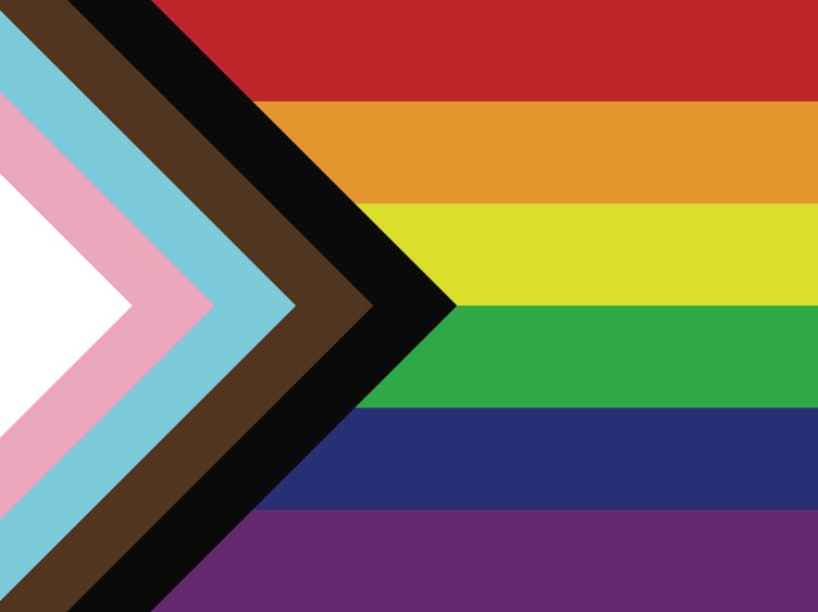 The Progressive Pride flag