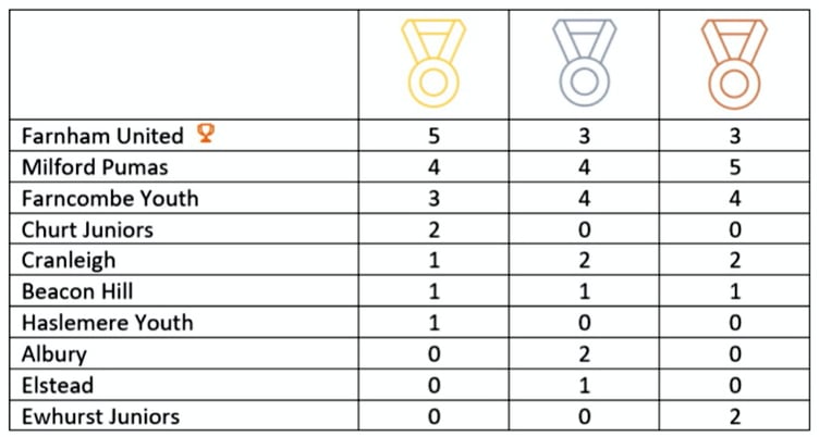 The league-winning under-13 Hawks
