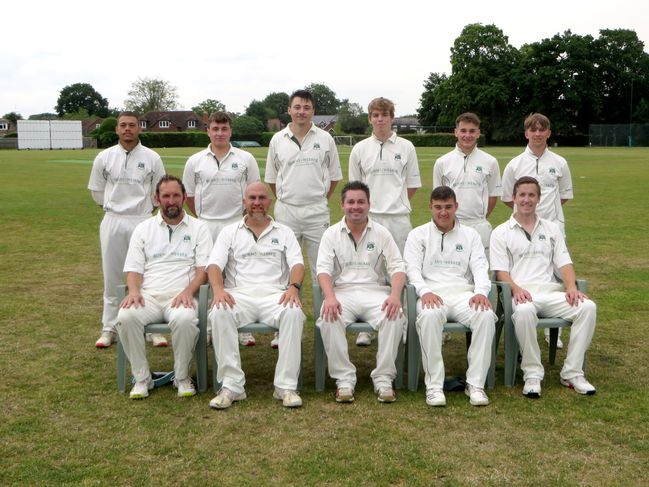 Pictured are Rowledge’s first team. Back row: Ash-Lee Harvey, Will Ryman, Jake Wish, Zac Le Roux, Olly Ryman and Ryan Littlewood.  Front row: David Lloyd, Ricky Yates, Ben Wish, Ollie Baker and Richard Forbes.